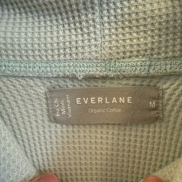 Everlane Pale Mint Green Waffle Knit Shirt Size M Organic Cotton - Picture 2 of 9